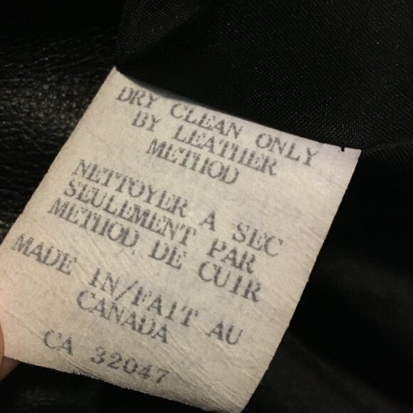 Vintage Canadian Black Genuine Leather Double Breasted Jacket - Picture 15 of 16